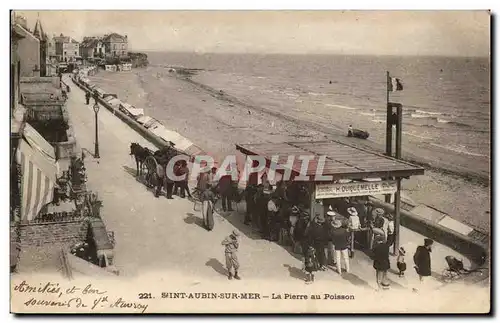 Saint Aubin sur mer Cartes postales La pierre au poisson