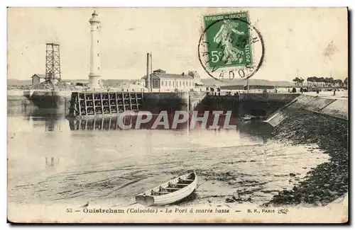 Ouistreham Ansichtskarte AK Le port a maree basse (phare lighthouse)