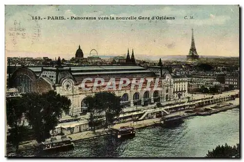 Paris Ansichtskarte AK Panorama vers la nouvelle gare d&#39Orleans (TOur Eiffel Orsay)