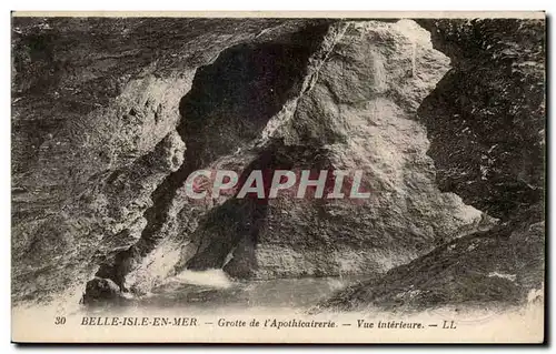 Belle Ile en Mer - Grotte de l'Apothicairerie - Vue interieure - Cartes postales