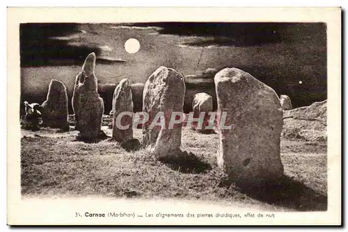 CArnac Ansichtskarte AK Les alignements des pierres druidiques effet de nuit