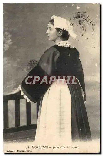 Morbihan Cartes postales Jeune fille de Vannes (folklore coiffe)