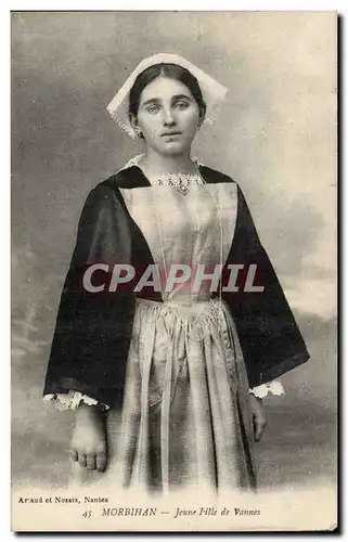 Morbihan Cartes postales Jeune fille de Vannes (folklore coiffe)