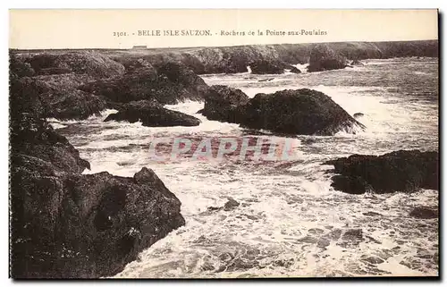 Belle Isle Sauzon Ansichtskarte AK Rochers de la pointe aux Poulains