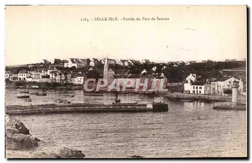 Belle Isle en Mer Ansichtskarte AK Entree du port de Sauzon