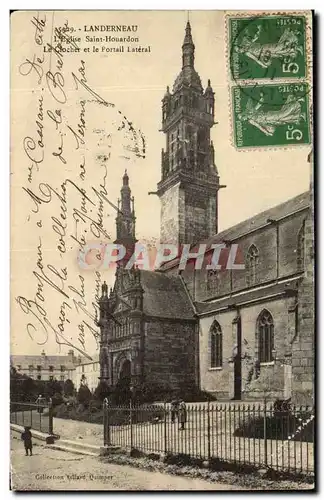 Landerneau Ansichtskarte AK L&#39eglise Saint Houardon Le cloher et le portail lateral