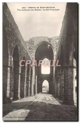 Abbaye de Saint Mathieu Cartes postales Vue interieure des ruines La nef principale