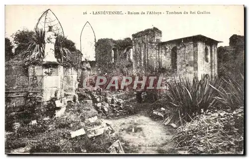 Landevennec Ansichtskarte AK Ruines de l&#39abbaye Tombeau du roi Grallon