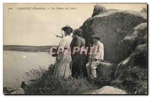 Carantec - La Chaise du Cure - women with beautiful hats watching the sea - Ansichtskarte AK