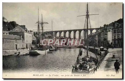 Morlaix - Le Viaduc vue prise du Bassin a flot - Ansichtskarte AK