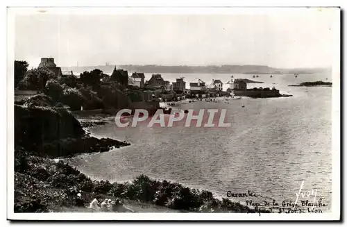 Carentec - Vue Generale sur la plage de la greve blanche au fond St pol de Leon - Cartes postales