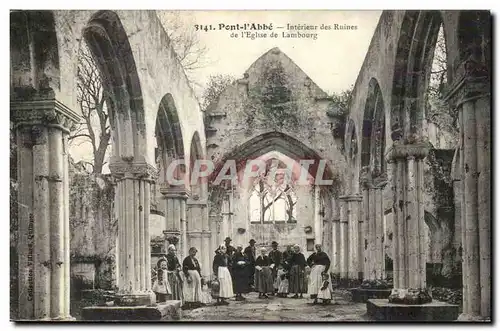 Pont l&#39abbe Ansichtskarte AK Interieur des ruines de l&#39eglise de Lambourg