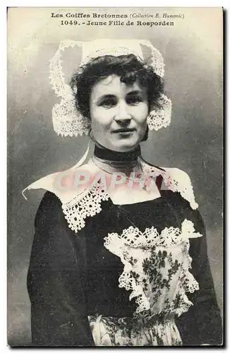 Rosporden Cartes postales Les coiffes bretonnes Jeune fille (folklore costume)