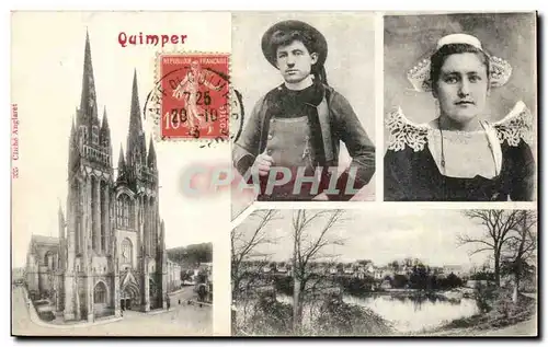 Quimper Cartes postales Coiffes Folklore