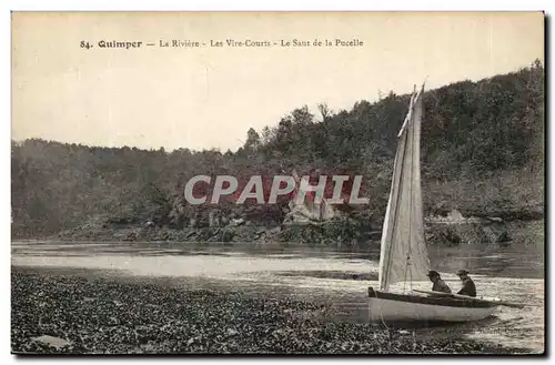 Quimper Ansichtskarte AK La riviere Les Vire Courts Le saut de la pucelle (bateau)