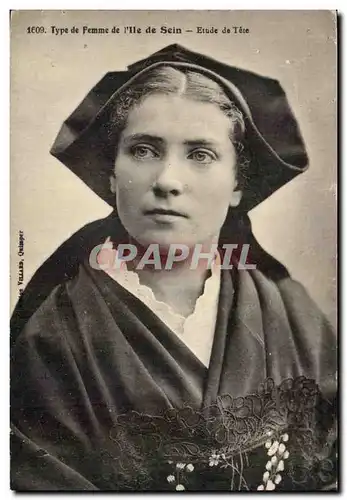 Cartes postales Type de femme de l&#39ile de SEin Etude de tete