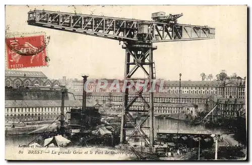 Brest Cartes postales La grande rue et le port de guerre