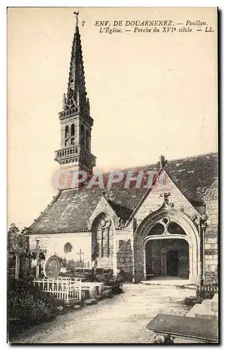 Environs de Douarnenez Ansichtskarte AK Poullan L&#39eglise Porche du 16eme