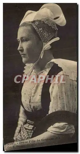 Bretagne Cartes postales Jeune fille de Gouezec (coiffe folklore)