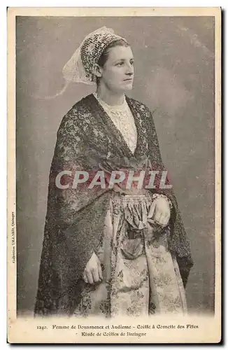 Ansichtskarte AK Femme de Douarnenez et Audierne Coiffe a cornette des fetes ETude de coiffes de Bretagne (folklo