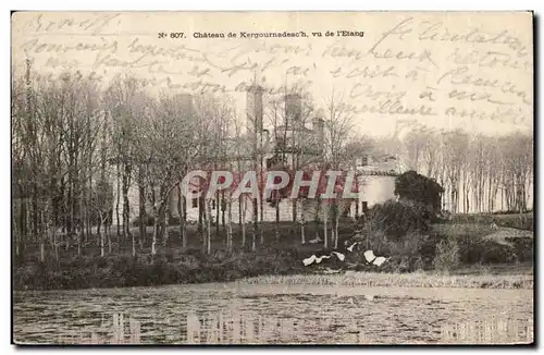 Cartes postales Chateau de Kergournadeach vu de l&#39etang