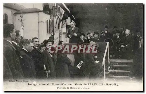 Jarville - Inauguration du Monument aux Morts - Discours de Monsieur le Maire - Cartes postales