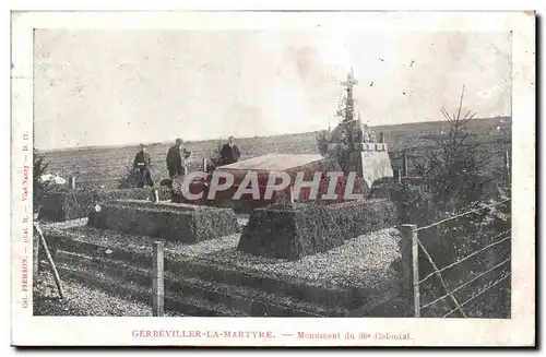 Gerbeviller - la Martyre - Monument du 30 Coonial - Ansichtskarte AK