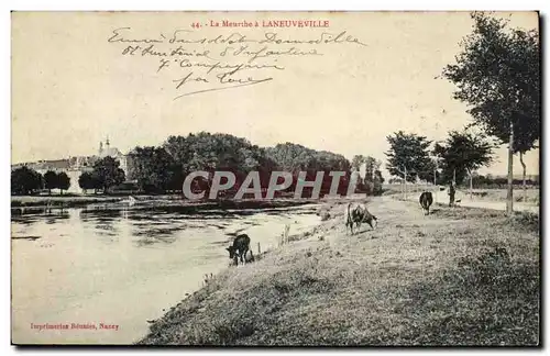 La Meurthe a Laneuvevile - vache boeuf - cow - Cartes postales