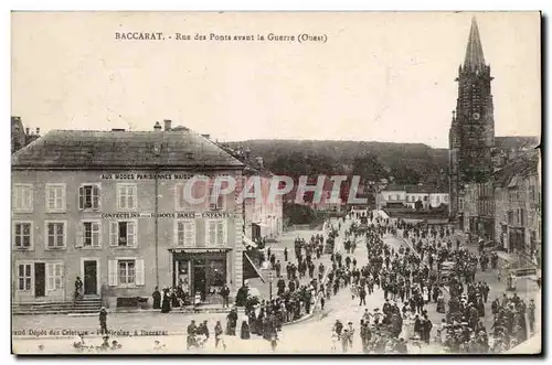 Baccarat - Rue des Ponts avant la Guerre - Aux Modes Parisiennes Maison de Confiance - Cartes postales