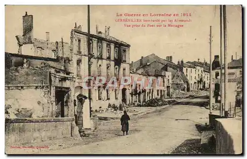 Gerbeviller - bombarde par les Allemands Vue prise du Pont sur la Mortague - Ansichtskarte AK