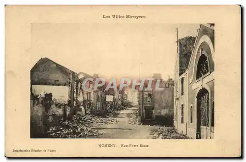 Cartes postales Les villes martyres Nomeny Rue Porte basse