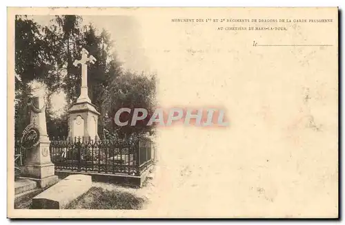 Cartes postales Monument des 1er et 2eme regiments de Dragons de la garde prussienne au cimetiere mars la Tour