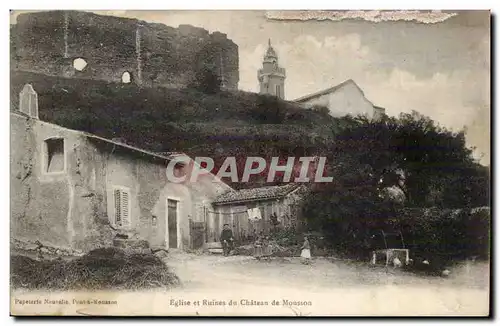 Cartes postales Eglise et ruine du chateau de Mousson