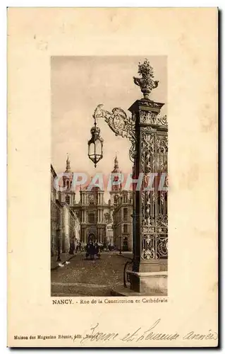 Nancy Cartes postales Rue de la Constitution et cathedrale