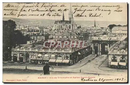 Nancy - Arc de Triomphe et Eglise Saint Epvre - Ansichtskarte AK