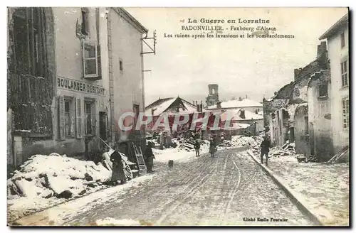 Badonviller Cartes postales Faubourg d&#39Alsace Les ruines apres les invasions et les bombardements (boulanger)