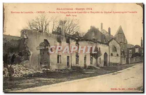 Environs de luneville Crevix Cartes postalesentree du village route de luneville et propriete du General Lyautey