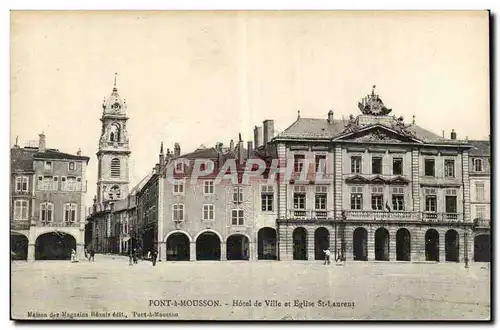 Pont a Mousson Cartes postales Hotel de ville et eglise St laurent