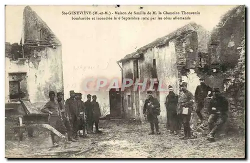 Ste Genevieve Cartes postales Maison de famille de M le chanoine Thouvenin bombardee et incendiee septembre 1914