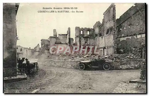 Gerbeviller la Martyre Ansichtskarte AK SEs ruines (automobile)