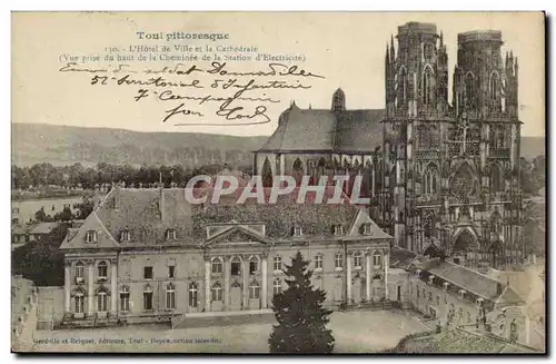 Toul Cartes postales L&#39hotel de ville et la cathedrale (station d&#39electricite)