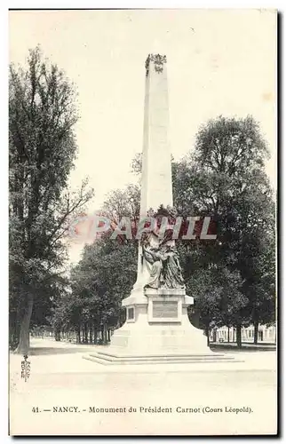 Nancy Ansichtskarte AK Monument du president CArnot (cours leopold)