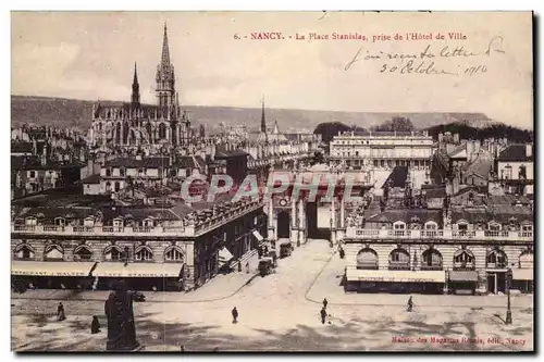 Nancy Cartes postales La place Stanislas prise de l&#39hotel de ville