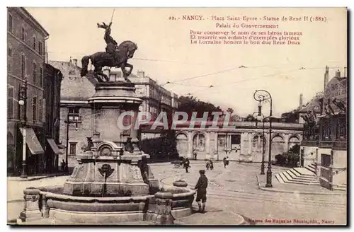 Nancy Ansichtskarte AK Place Saint Epvre Statue de Rene II (1882) Palais du gouvernement