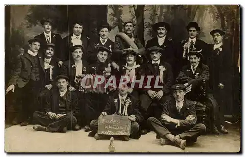 CARTE PHOTO Lorraine Les amis de la Classe H Orateur Fosse Musiciens accordeon