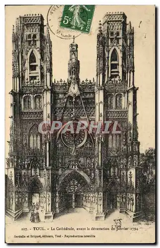 Toul - La Cathedrale avant la devastation de Janvier 1794 - Ansichtskarte AK