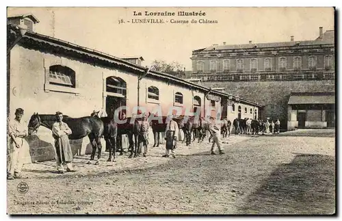 Luneville - Caserne du Chateau - cheval - militaria Cartes postales -