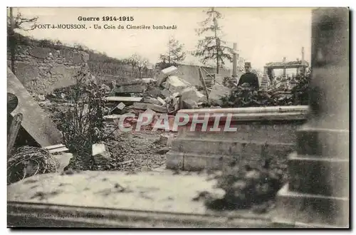 Pont a Mousson - Guerre - Un Coin du Cimitiere bombarde - Ansichtskarte AK -