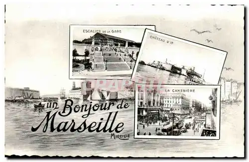 Marseille - Un Bonjour de Marseille - Souvenir - curved edges - Ansichtskarte AK