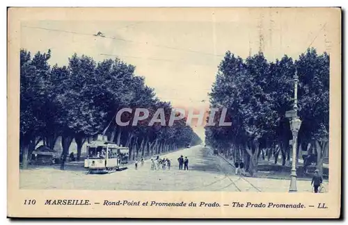 Marseille - Rond Point et Promebade du Prado - tramway - Ansichtskarte AK